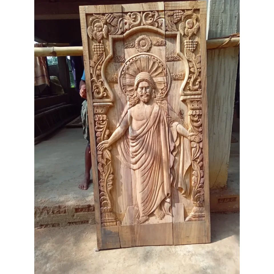 Wooden Statue & Panels in Krishna